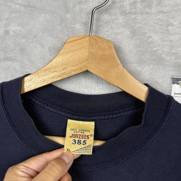 Vintage Air Waves Gold Metallic Rose Music T-Shirt XL Jerzees 385 Scotland Made - Picture 5 of 9